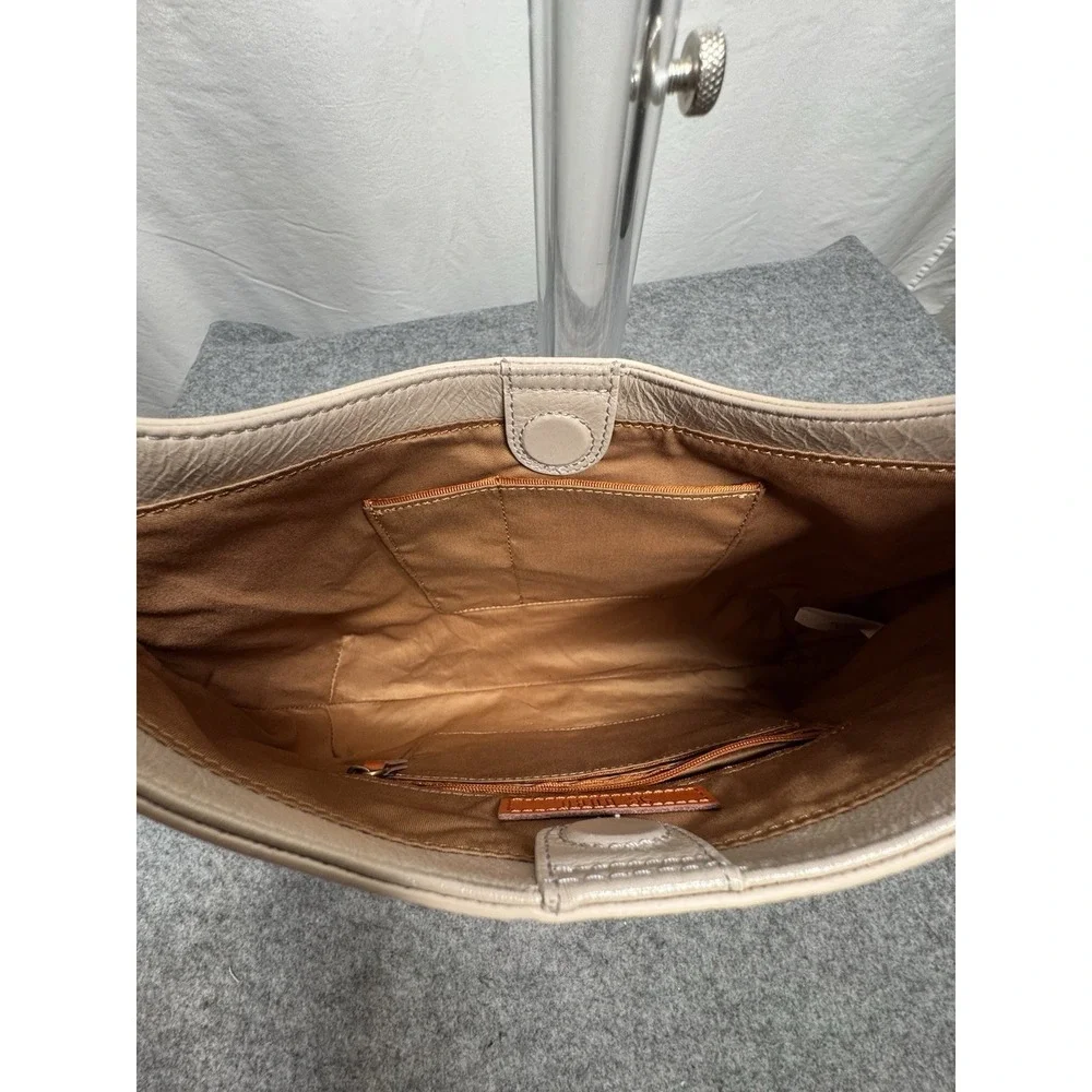 HOBO Brand Madison Shoulder Bag Ivory/Taupe Leather NWOT